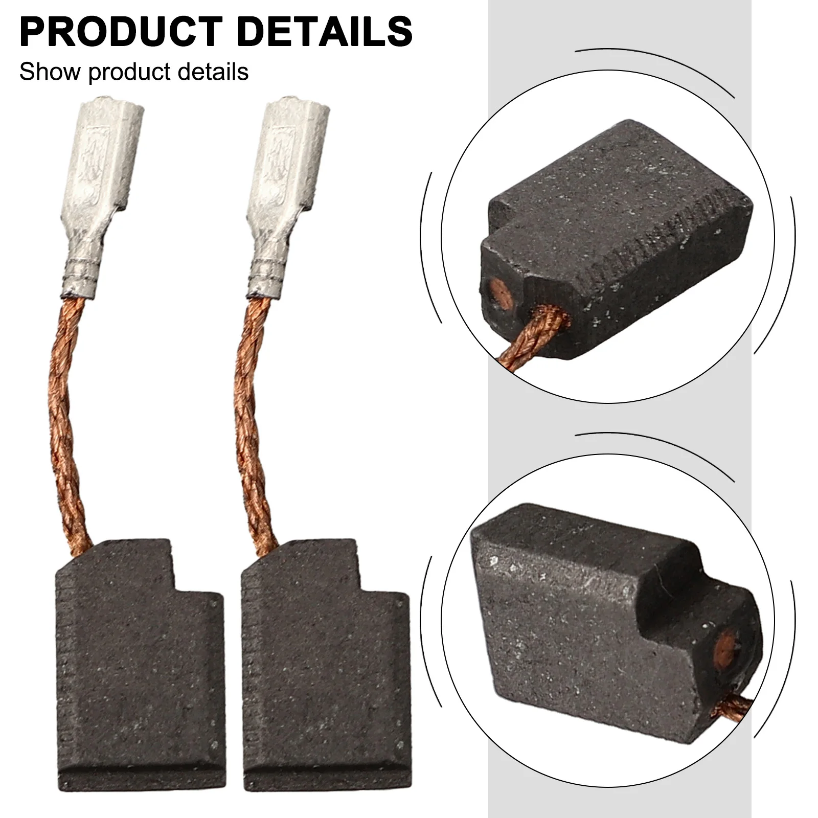 Angle Grinder Carbon Brush 2 Pcs / Set 6 X 10 X 13mm Carbon + Metal Fine Workmanship For D28111 For D28117 For D28113