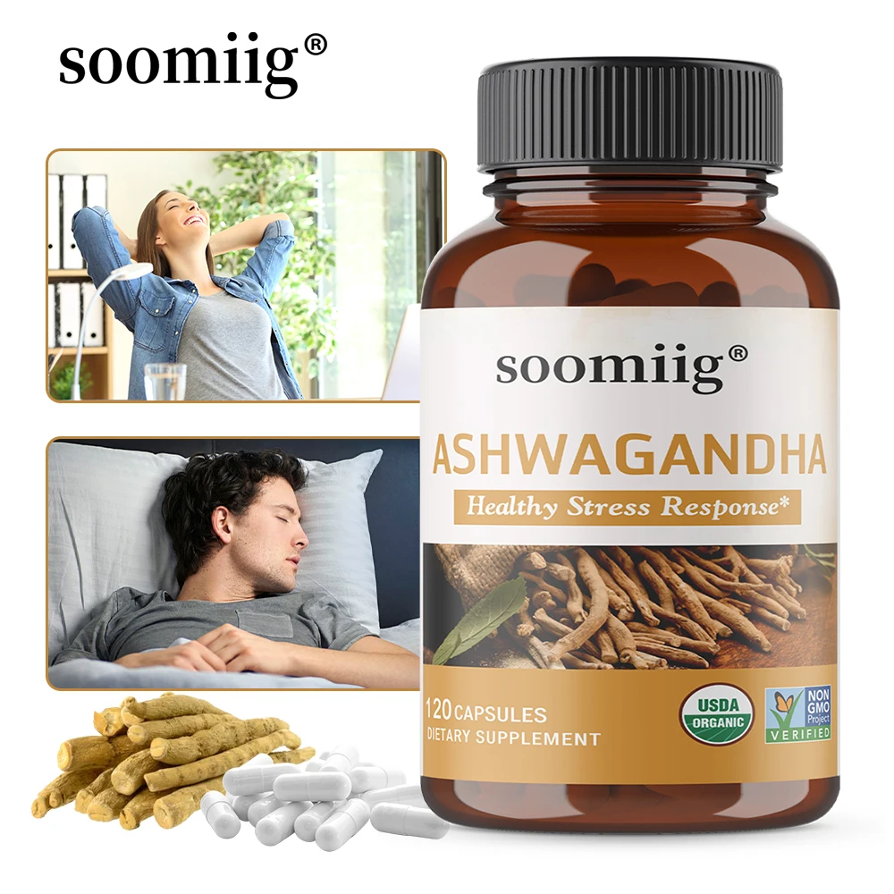 

Органическая добавка Ashwagandha — способствует здоровью сна, поддерживает мышцы, силу и выносливость, без глютена, без ГМО