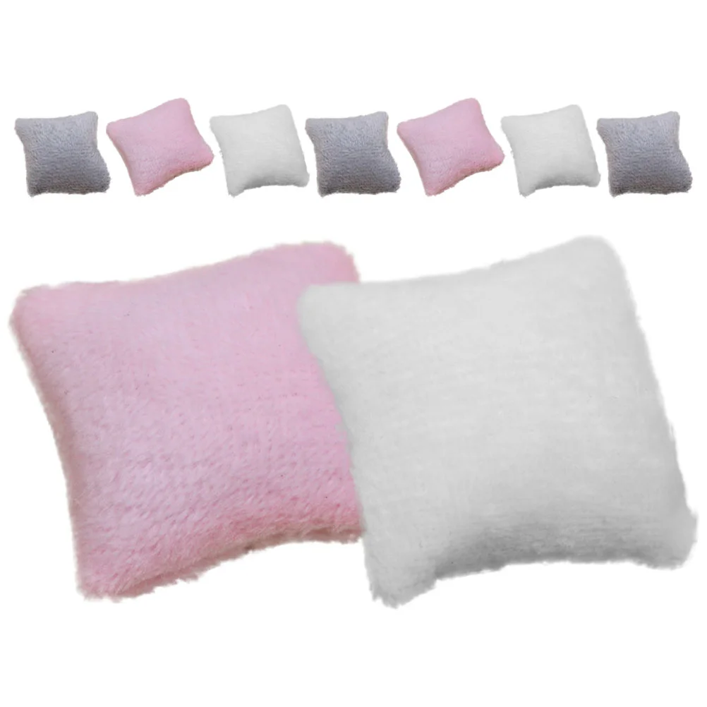 9 Pcs Mini House Pillow Throw Model Dollhouse Miniature Furniture Home Decor