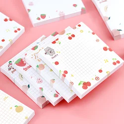 Lindo Bloc de notas adhesivas de fruta de fresa, Kawaii divertido, Post Notepads, pestañas de papelería estéticas, lista de verificación para hacer, planificador diario