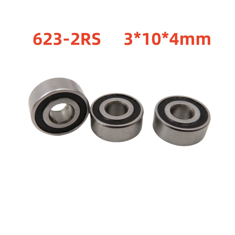50/100pcs miniature bearing 623-2RS 3*10*4mm radial ball bearing 623 623RS 3x10x4 mm deep groove ball bearings
