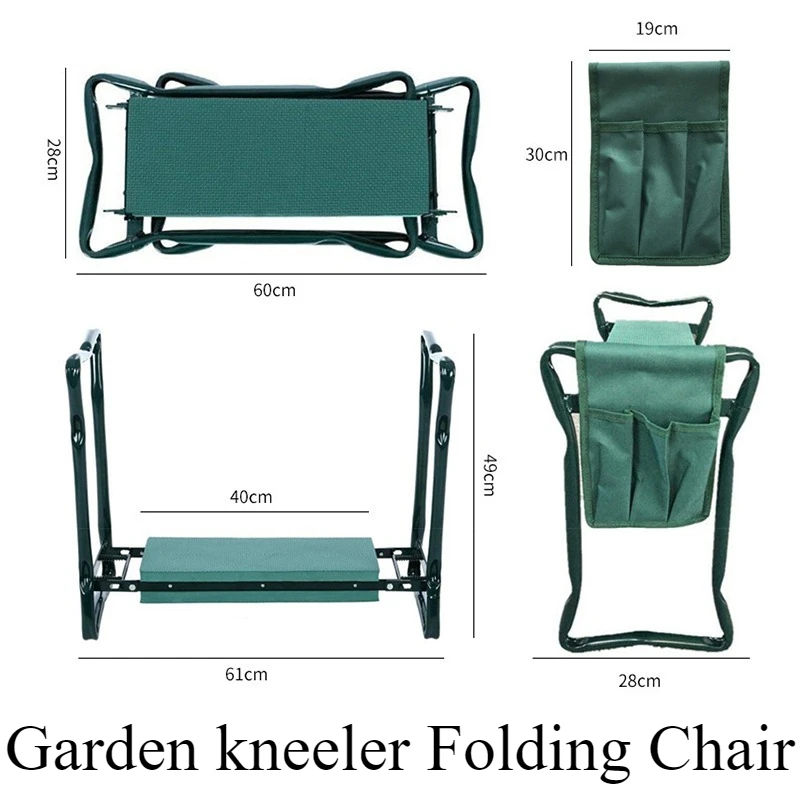 زهرة البستنة البراز حديقة راكع كرسي قابل للطي أدوات في الهواء الطلق راكع البراز منصات الركبة الوجه حقيبة التخزين الإسفنج المضادة للانزلاق