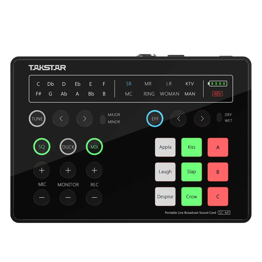 

For Takstar SC-M1 Portable Live Broadcast Sound Card Audio Mixer Equipment for Live Streaming and Karaoke Recording