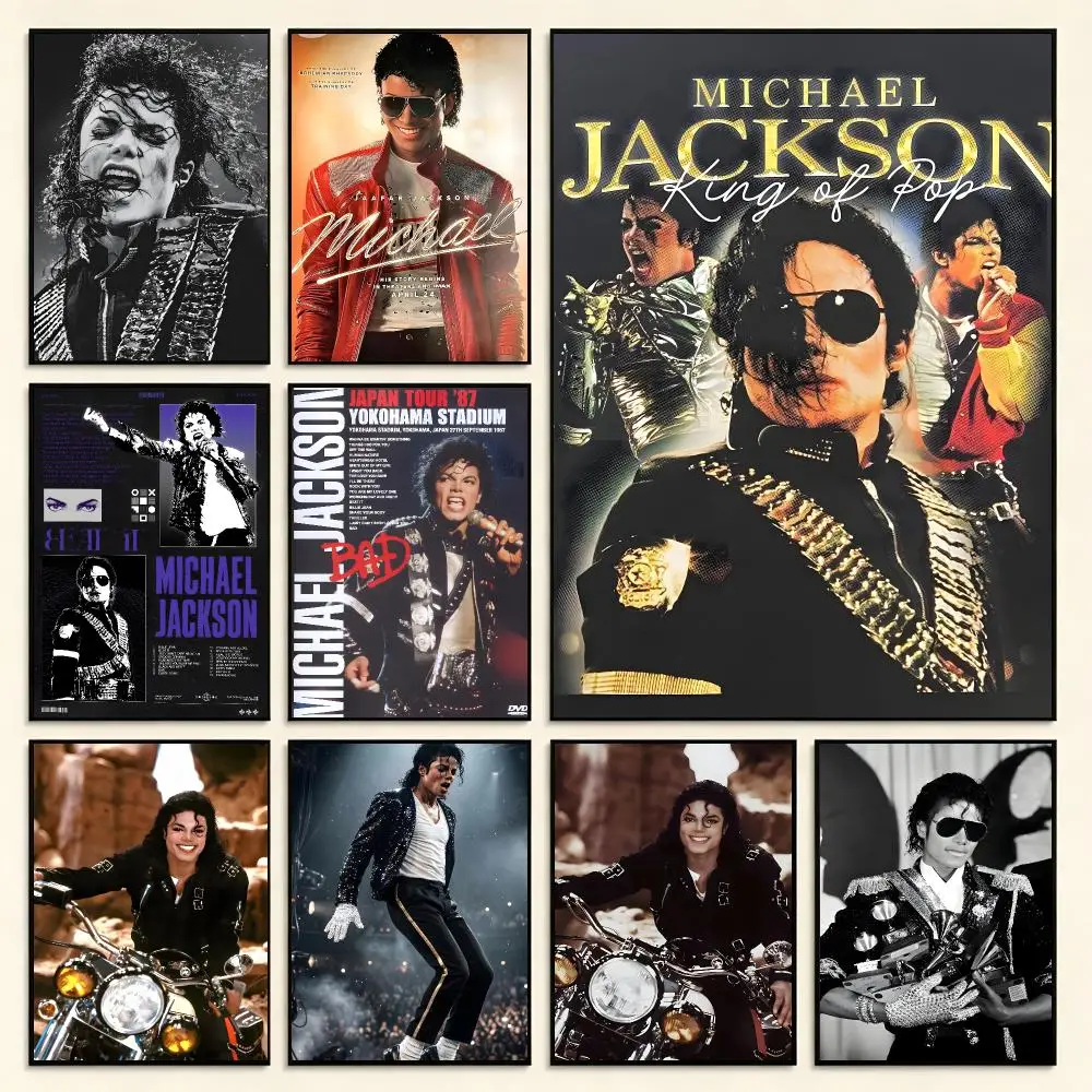 Singer Pop M-Michael Jackson Poster Digital Solvent Print Waterproof PP Fade-Resistant Wall Art Room Decor Gift