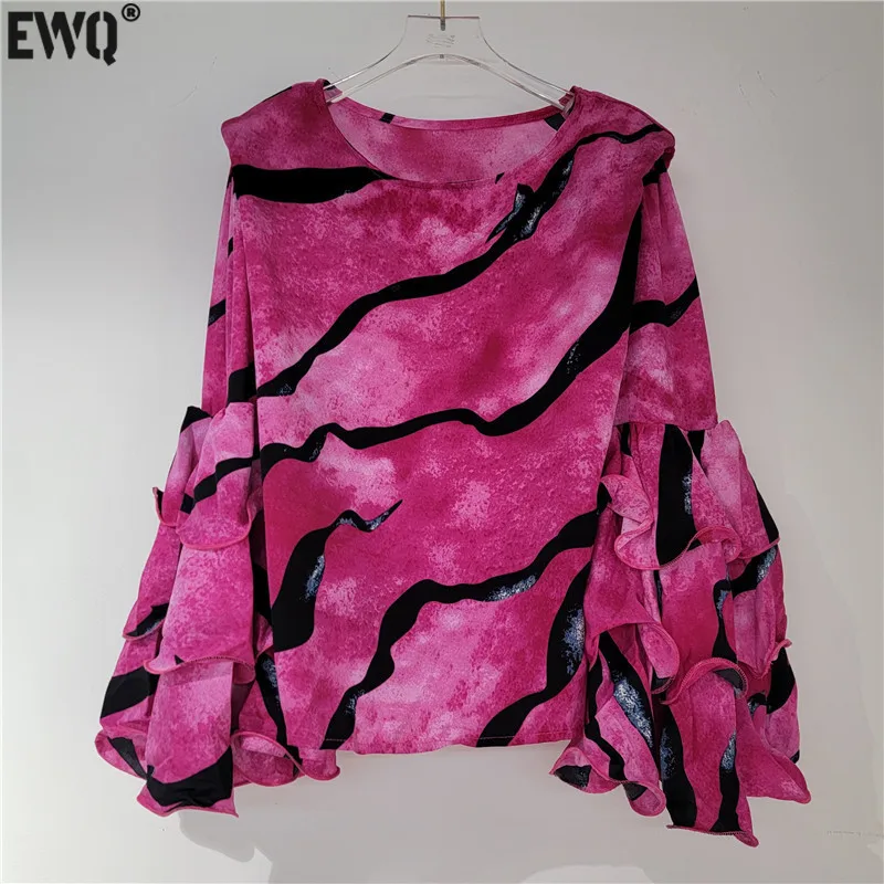 

[EWQ] Crewneck Fashion Women's Clothing Long Sleeve Pad Dye Printing Design Big Size Tops 2024 Autumn Sweatshirt GZ194