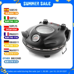 Klaif Electric Pizza Maker, 420℃, 1200 Watt, 5 Separate Temperature Levels, Flame Resistant Stone Plate 1200W 32cm