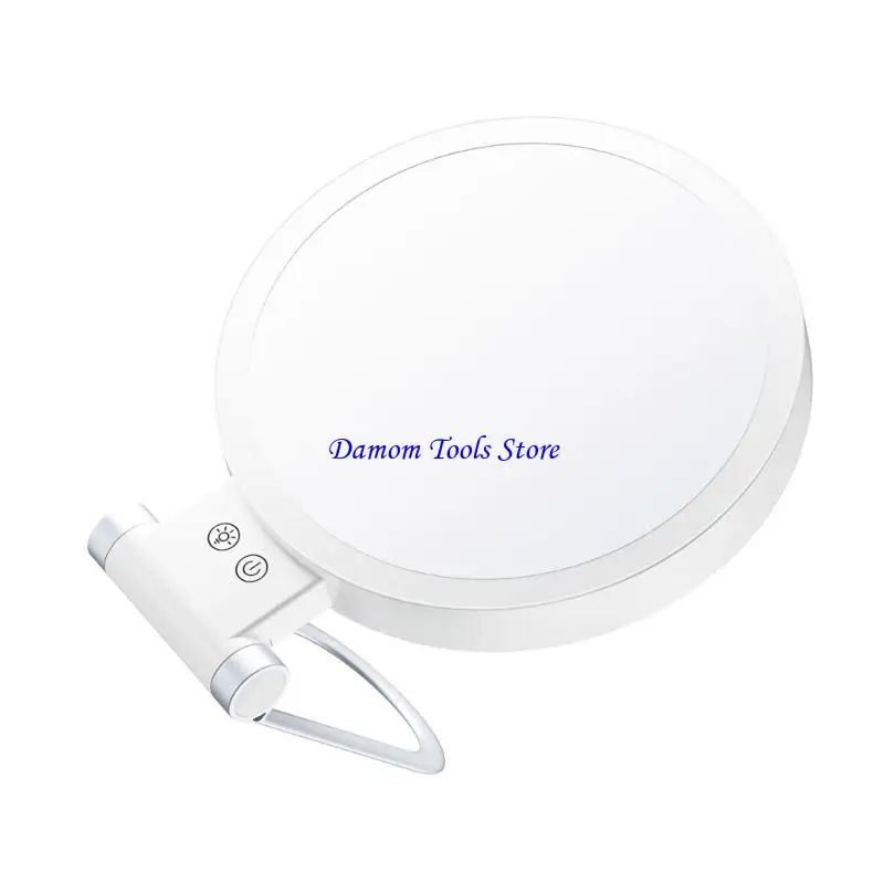 Specchio bellezza pieghevole 57BE Specchio per trucco portatile ricaricabile con ingrandimento e luce LED per risultati