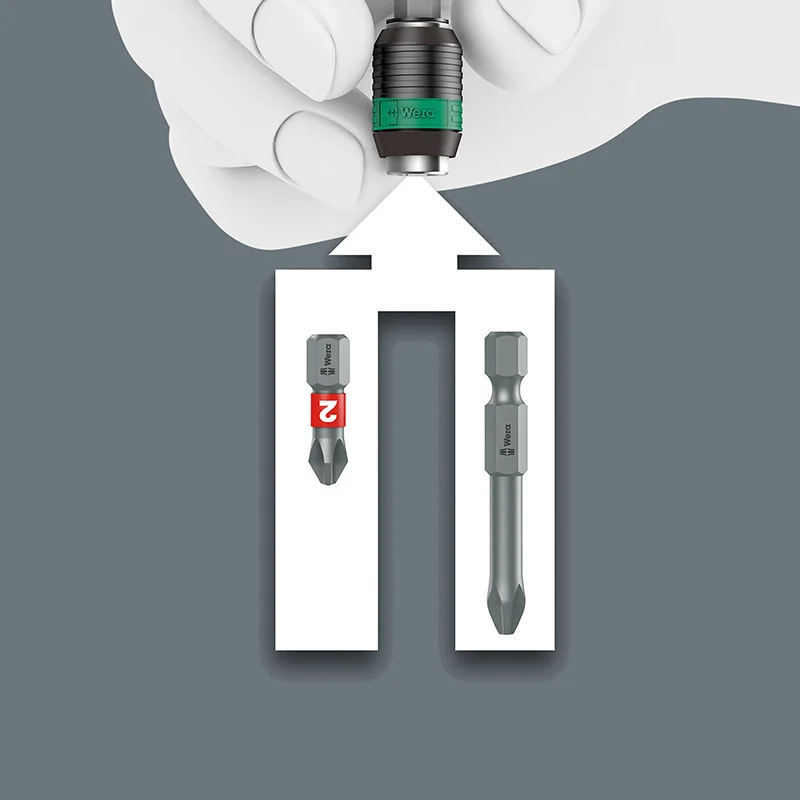 WERA Bit Holder with Quick-Release Chuck Ratchet Screwdriver Hexagon Self-Locking Screwdriver Handle 813R 816R 816RA 817R