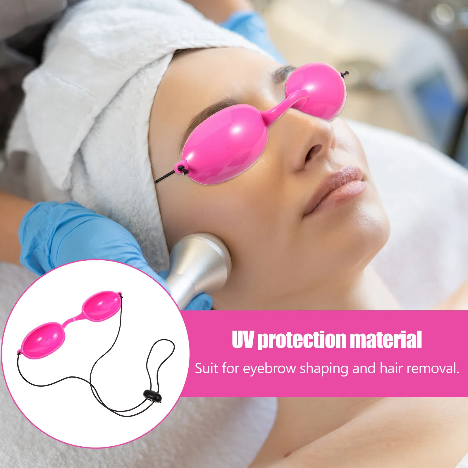 UV Protection Tanning Goggles – Adjustable Comfortable Eye Mask for Beauty Treatments, Hair Removal & Eyebrow Shaping