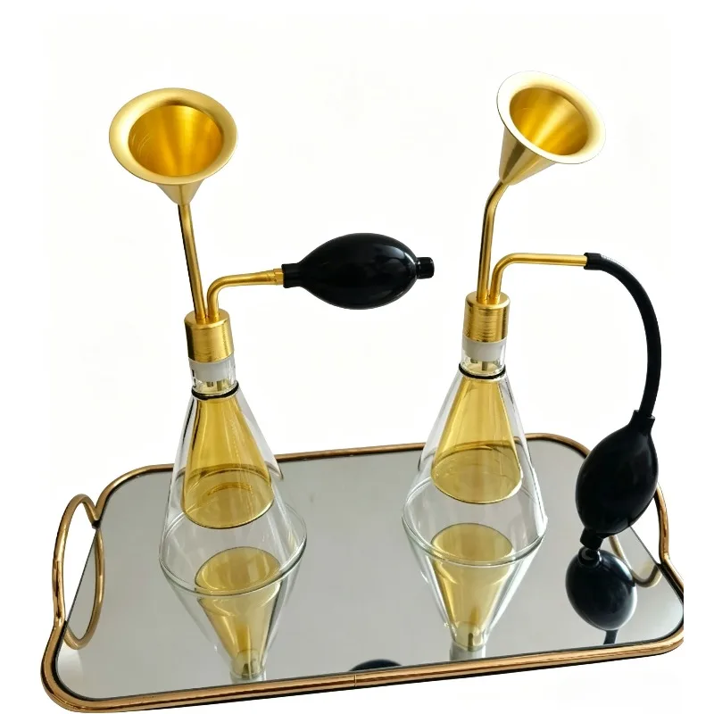 Glass Scent Bottle Brass Scent Instrument Baijiu Essential Oil Perfume Scent Coffee Beans