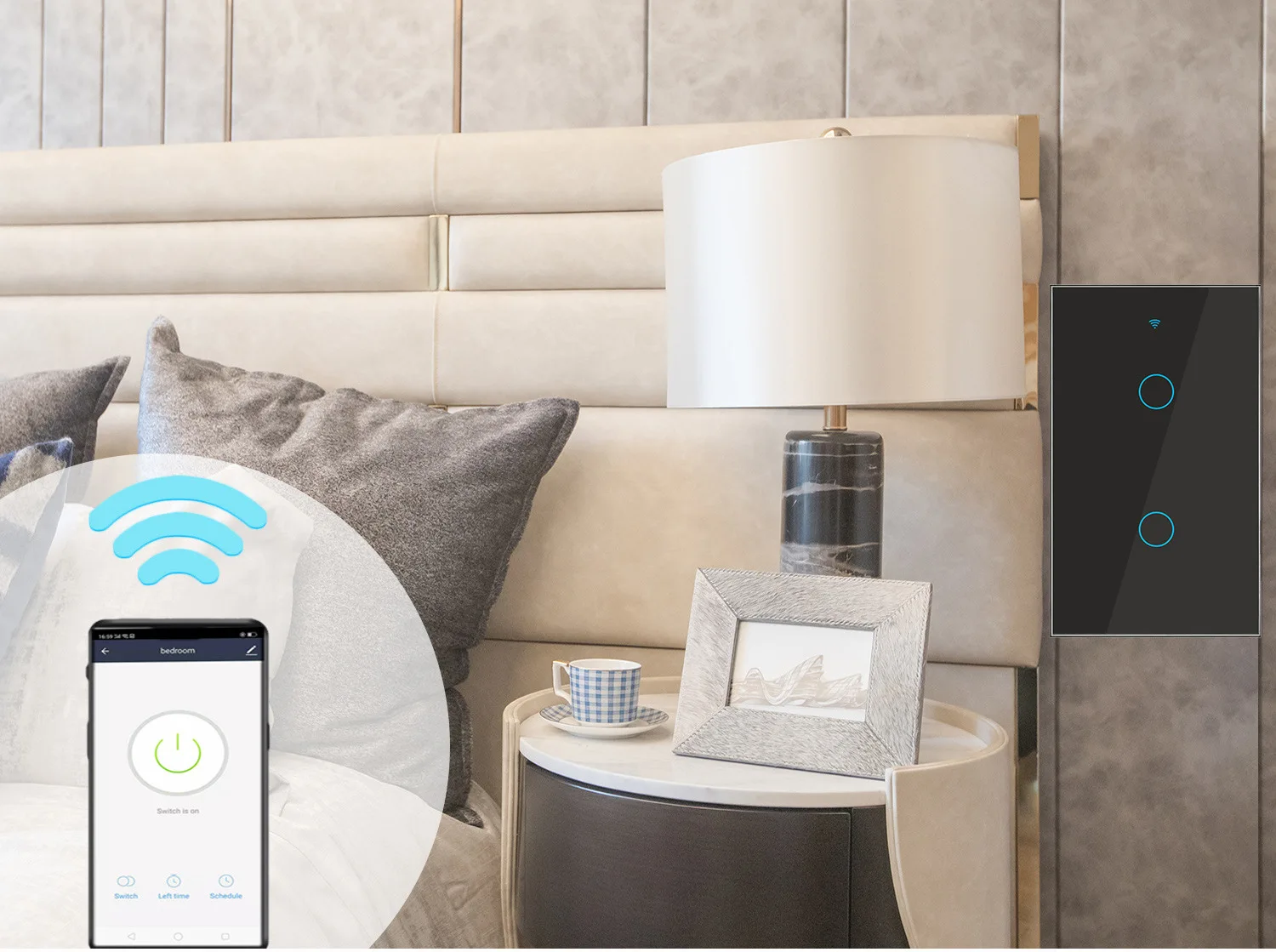 New Tuya Wifi Smart Switch Zero Fire Wire Light Touch Screen Switch APP Wireless Control Support Alexa Google Home Voice 스위치