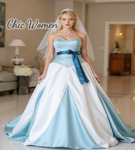 Rebellious Blue Gothic Wedding Dress 2026 Sweetheart A Line Satin Medieval Bridal Dress With Sash Gypsy Boho Bride Gownustomized