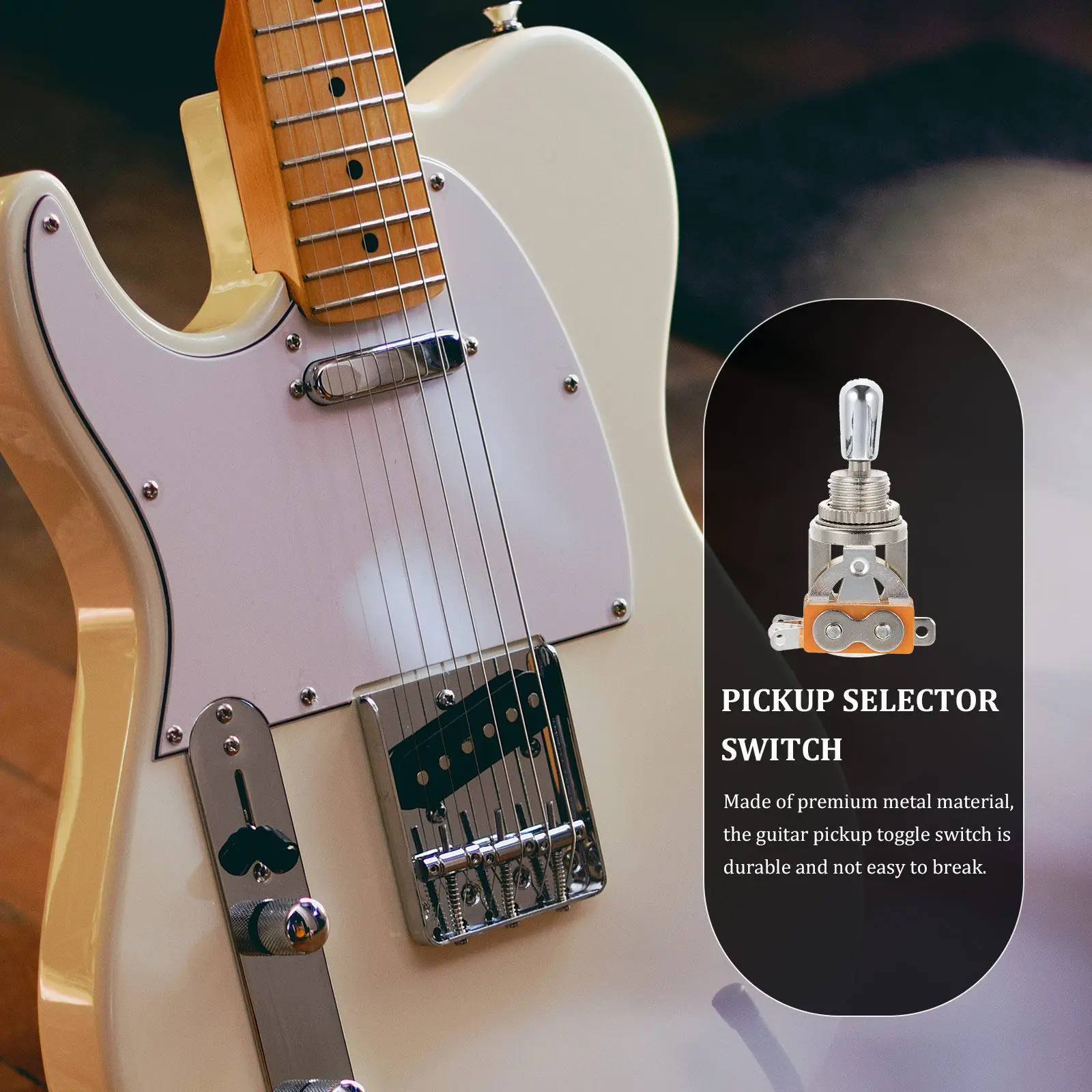 3 Way Guitar Pickup Selector Toggle Switch Metal Construction Professional Electric Guitar Accessory Sturdy Reliable Pickup - view 2