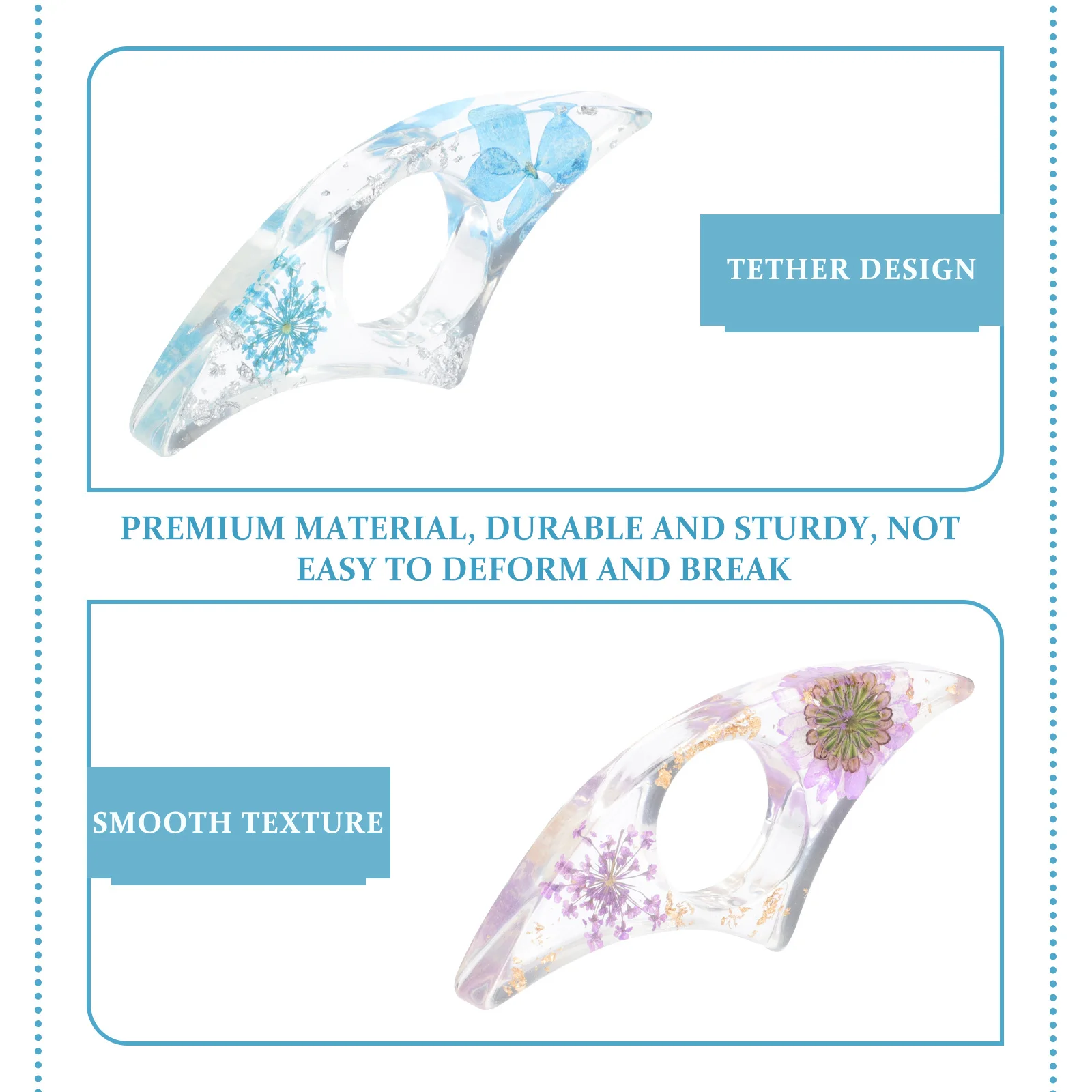 2Pcs Book Page Holder Premium Transparent Reading Thumb Ring with Smooth Texture for Comfortable One-Handed Reading Page