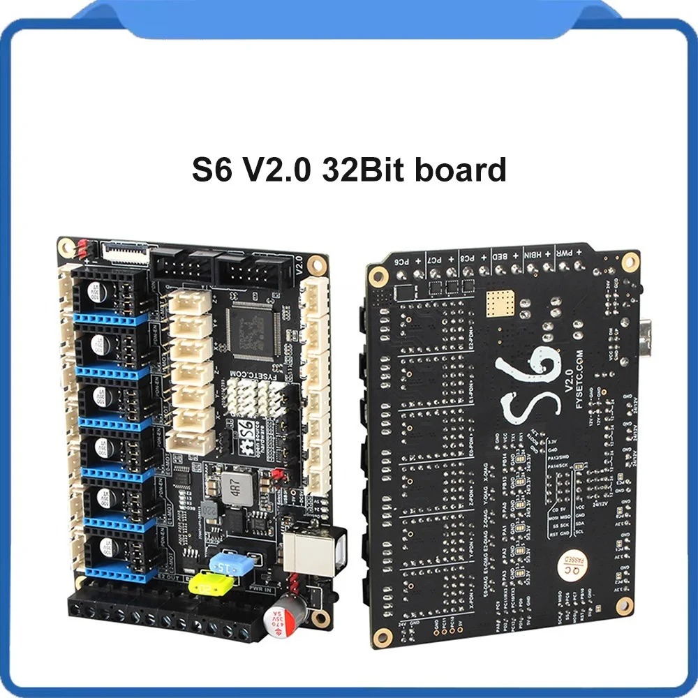 2025 S6 V2.0 Board STM32F446 32 Bit Control Board Support 6X TMC Drivers Uart/SPI Flying Wire XH Connector For VORON V1.8 V1.9