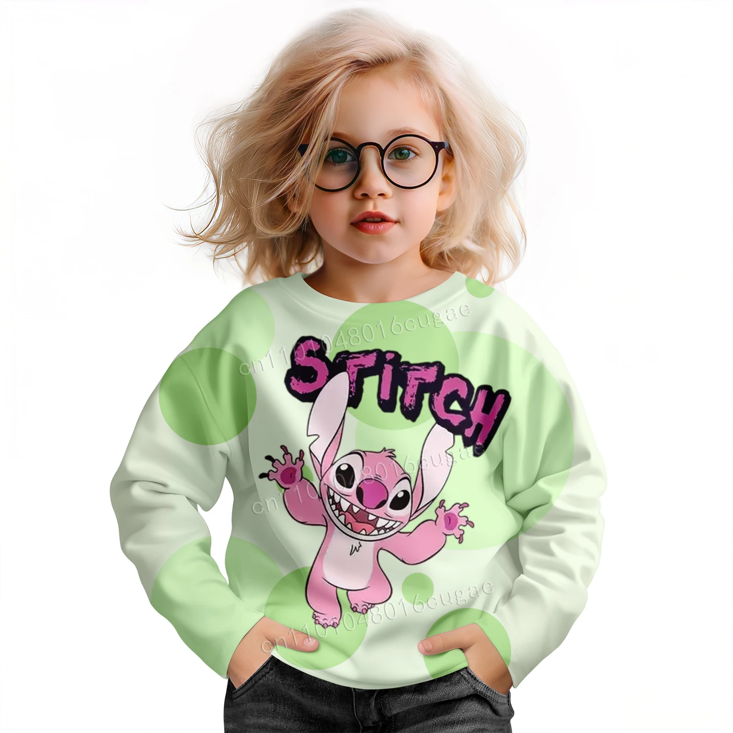 

2025 New Autumn Girl Kid Clothes Cartoon Lilo&Stitch Printed Sweatshirts Children Cute Pullover Long Sleeve T-shirts Top