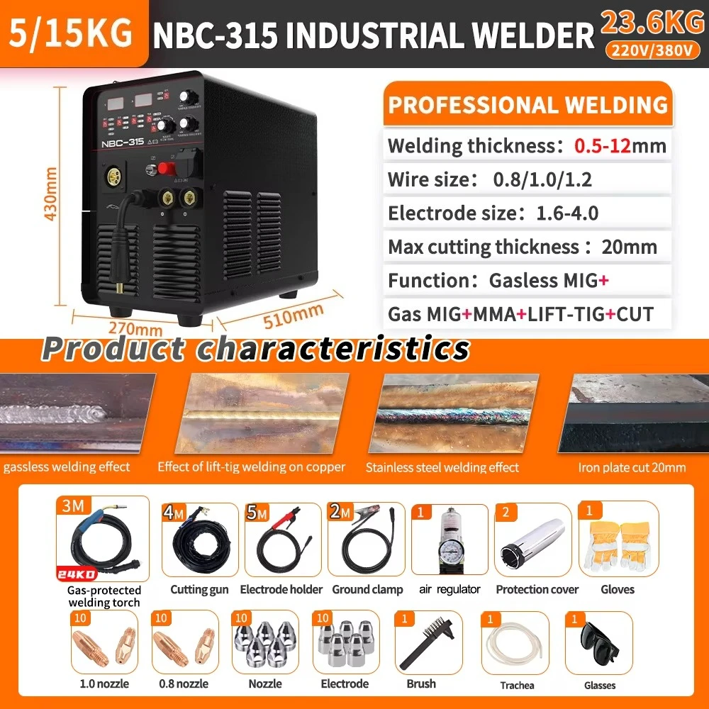 Heavy Duty Industrial Gasless Gas MIG CUT MMA TIG 5 in 1 Welding Machines Plasma Cutters Multifunctional MIG Welders Equipment