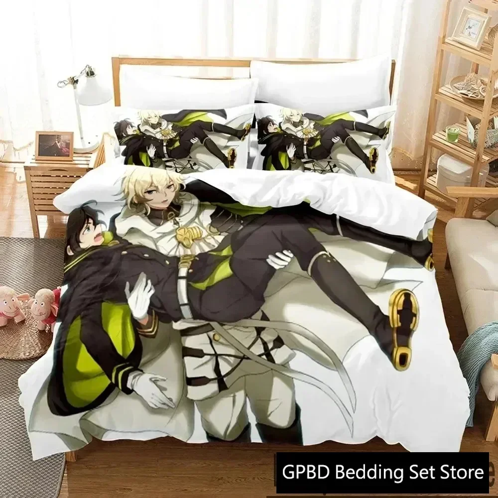 

Роскошный новый комплект постельного белья с 3D принтом аниме «Серафим конца» для мальчиков и девочек Twin Queen King Size пододеяльник наволочка кровать для мальчиков и взрослых