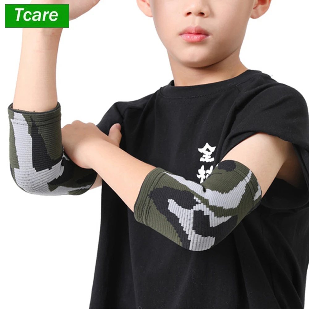 Tcare 1 Pair Kids Knit Elbow Brace Support Compression Arm Protection Sleeves for Volleyball Weightlifting Tennis Tendonitis New