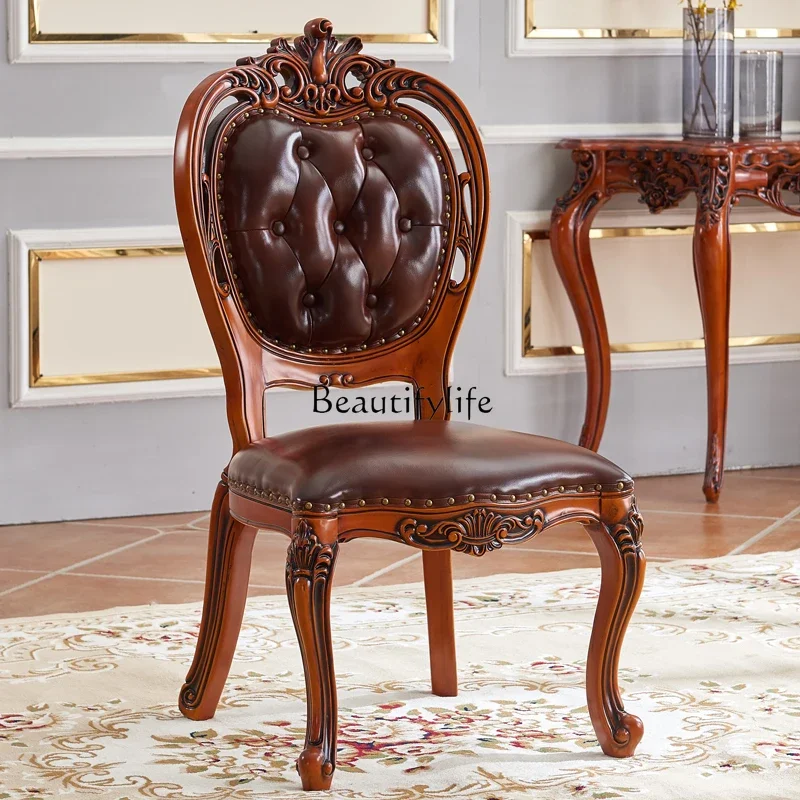 

Ld25 American chair solid wood home made old French retro coffee chair