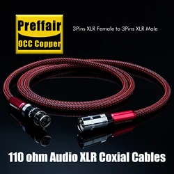Preffair AES/EBU Digital XLR Audio Cable OFC Silver Balanced XLR Cable Pre Amp HiFi Audio Cable