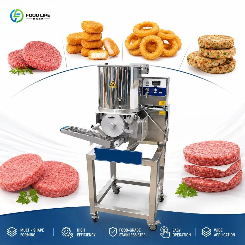 Auto Quantitative Meat Patty Forming Machine Multifunctional Burger Patty Maker with 100mm Belt Width for Food Processing