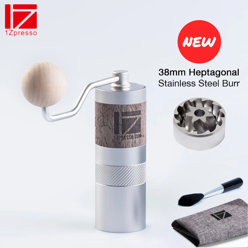 1ZPRESSO Q2 Manual Coffee Grinder Portable 38mm Heptagonal Stainless Steel Burr Coffee Mill Step Adjustment Hand Crank Grinder