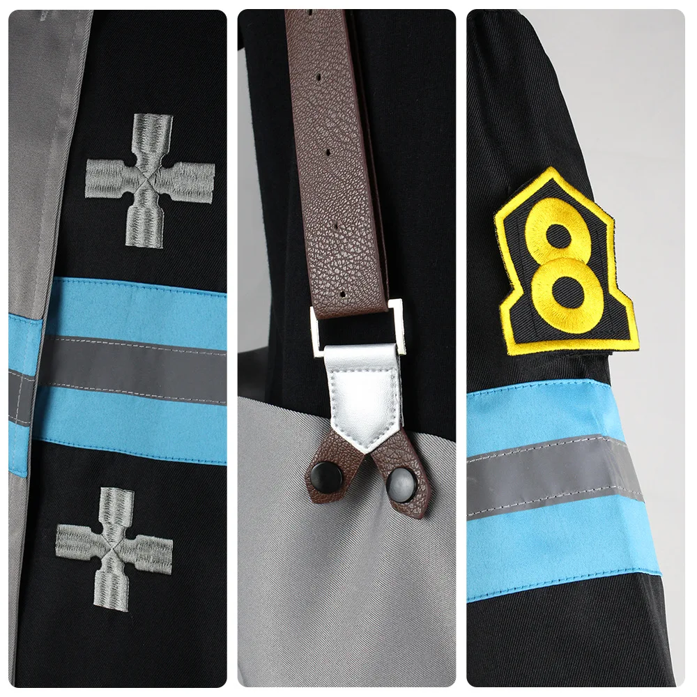 男性用yanyan fire forceコスプレコスチューム,senluo rixia,アニメ,同じパフォーマンス,チーム8