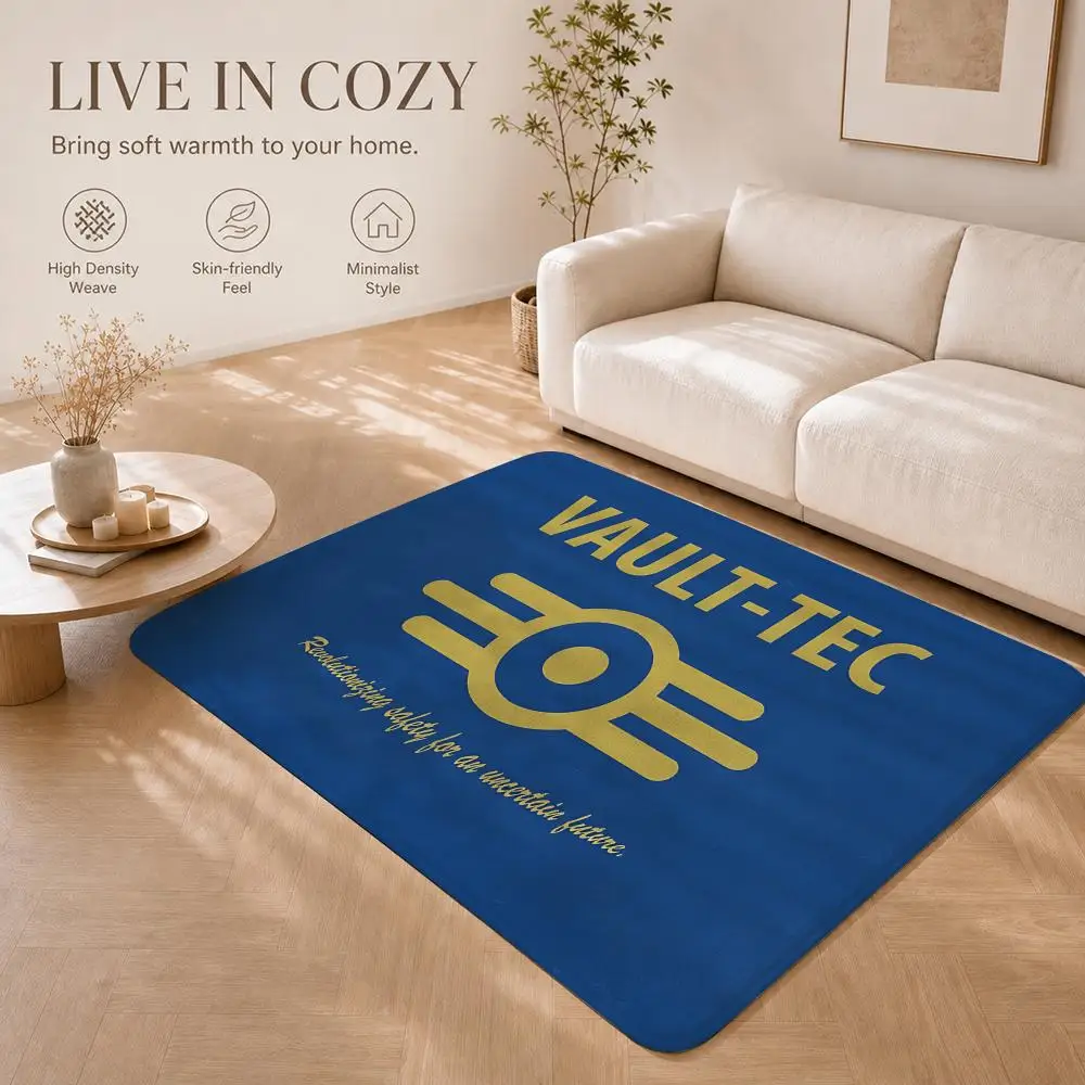 Fashion LOGO V-Vault TecS Floor Mat Non-Slip Absorbent Floor Mat Decorative Rug for Home Bathroom Bedroom Entryway