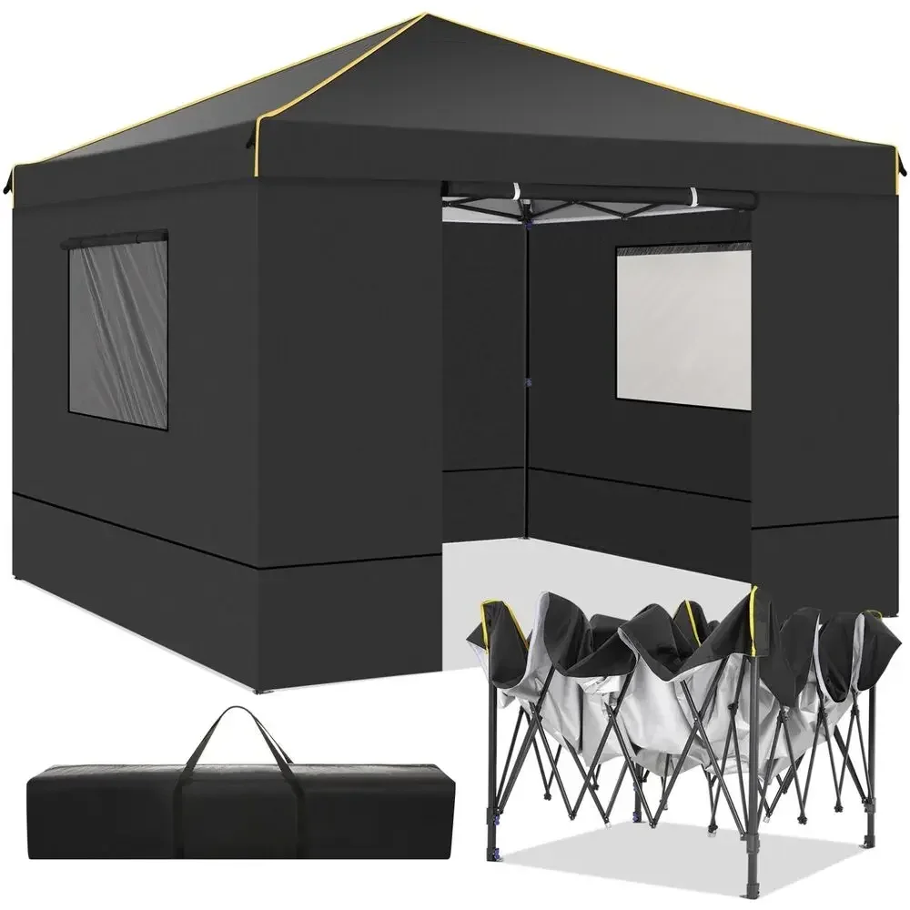 10x10FT Outdoor Pop-Up Canopy Tent With Sidewalls, Heavy Duty Gazebo Waterproof