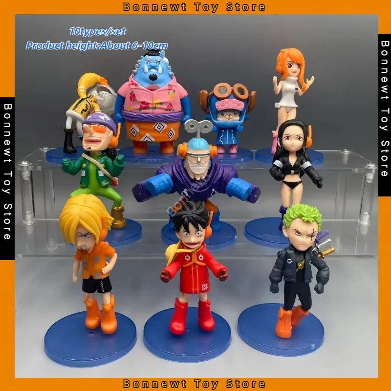 

10 Types/set One piece:Monkey·D·Luffy,Roronoa Zoro,Nami,Nico Robin,FRANKY,Usopp Sogeking,desktop decoration，For Children's gifts