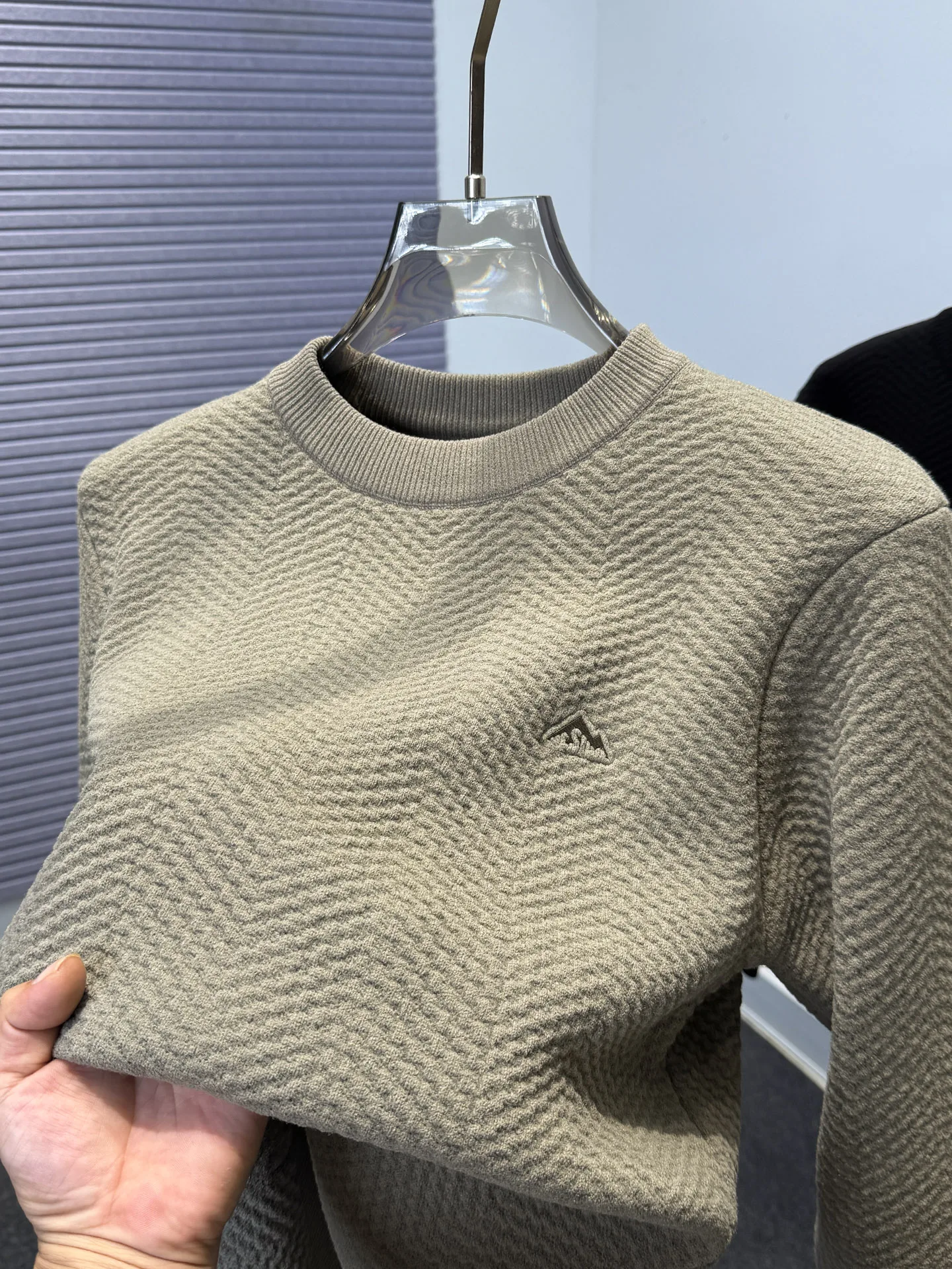 

Thiened Fce round Ne Knitted Sweatirt Men's Casual Warm Base Layer Pure Color Loose Fit Polyester Nylon Blend Long S...