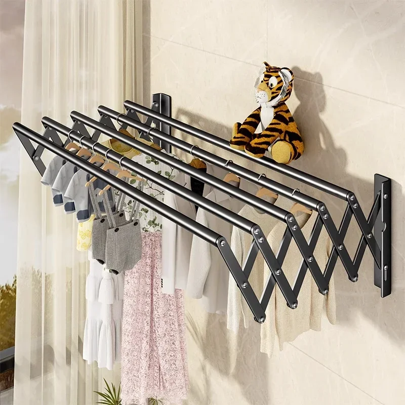 

Wall Mounted Foldable Clothes Drying Rack Indoor Balcony