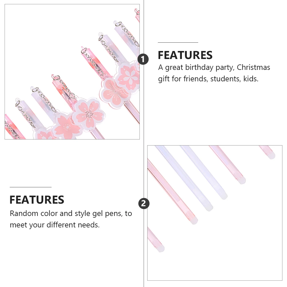 

10 Pcs Pendant Cute Gel Pens Marker Cartoon Ink with Roller Cherry Blossoms