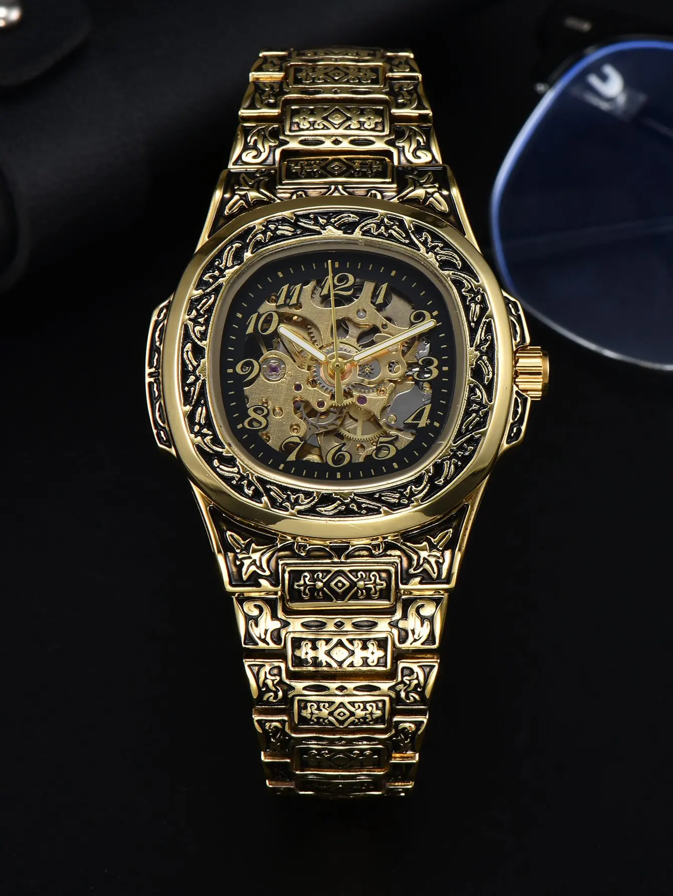 LONGLUX Automatic Mechanical Men's Skeleton Watch