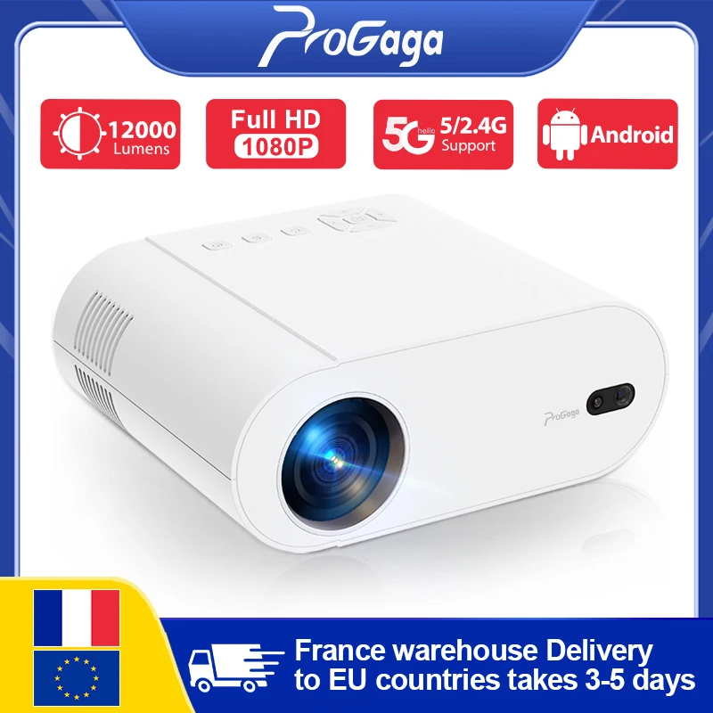 PG510W Full HD 1080P Portable Projector Android 11.0 WiFi120 Inch 12000 Lumens Support 2K 4K PG510 3D Smart Home theater Beamer