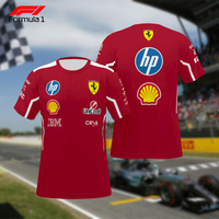Hot Sale Ferrari Formula 1 Racing Team Uniform Men’s Outdoor Short Sleeve Sports Top Quick Dry Breathable F1 Racing Suit
