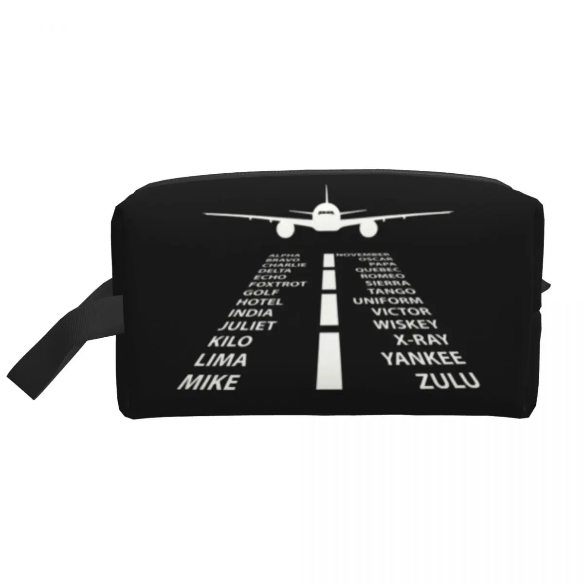 Phonetic Alphabet Pilot Airplane Toiletry Bag Aviation Plane Fighter Cosmetic Makeup Organizer Ladies Beauty Storage Kit Case