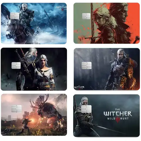 Anime The Witcher 3 Wild Hunt 4pcs 1Set Of VISA Credit Card Subway Access Card Waterproof Stickers