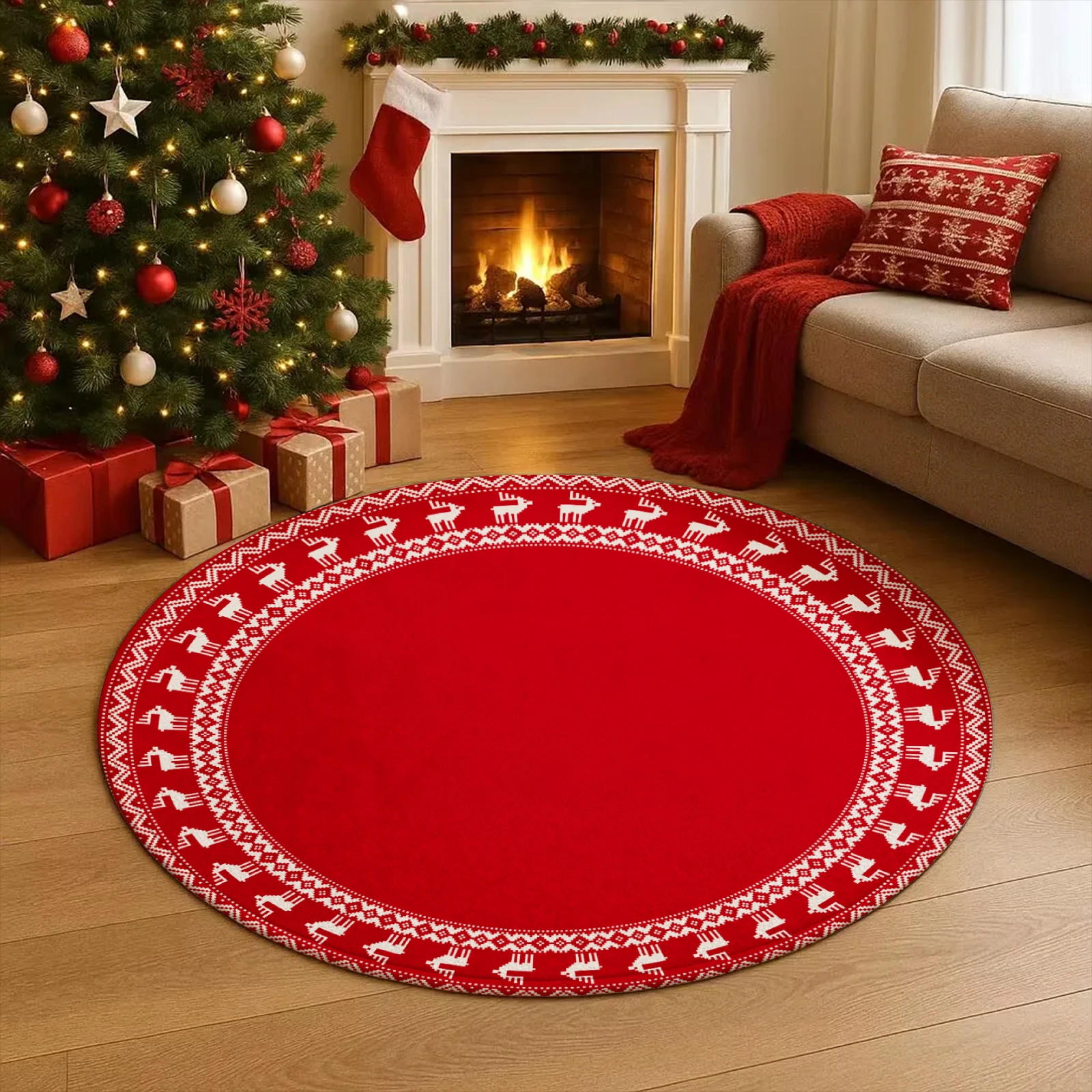 1-Piece Christmas Rug Personalized Carpet Soft Flannel Rug For Room Anti-Slip Christmas Carpet For Home Decor Gift 2026 New Year
