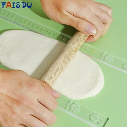 FAIS DU 2 pezzi strumento per rotolare la torta di biscotti righello per l'equilibrio acrilico accessori per la cottura più liscia del fondente Set di bastoncini guida per mattarello