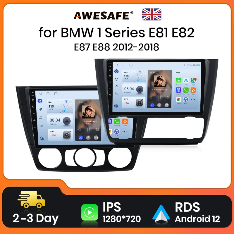 AWESAFE Wireless CarPlay Android Auto Radio For BMW 1 Series E81 E82 E87 2004-2011 GPS Navigation Stereo Car Intelligent Systems