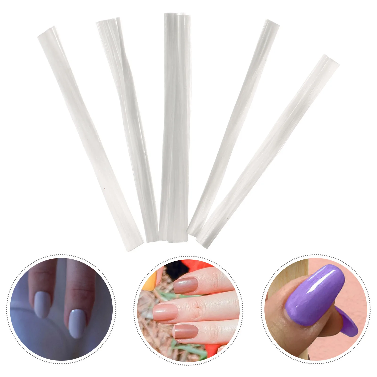 

100pcs Fiber Nail Extension Flexible Adjustable Nail Art Fibers For Diy Salon Natural Looking Nails Lengthening Tools Fake Nails