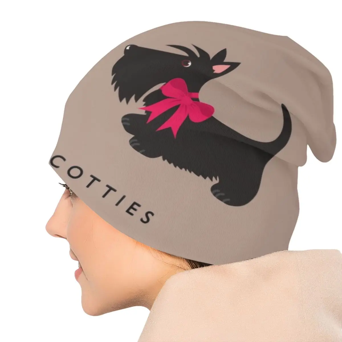 I Love My Scotties Bonnet Hat Knitting Hats Men Women Cool Unisex Adult Scottish Terrier Dog Warm Winter Beanies Cap