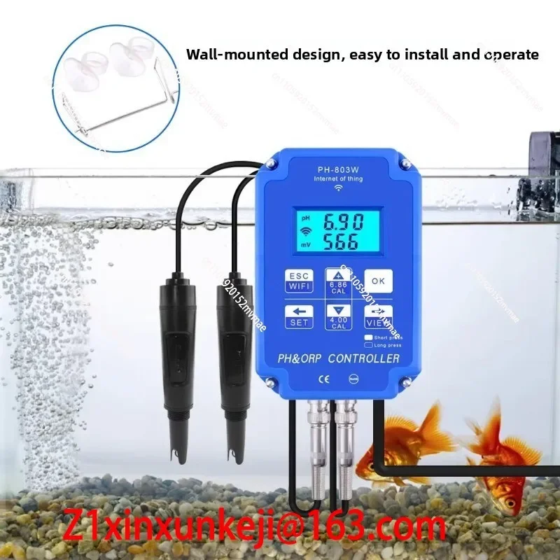 PH-803W WiFi View Digital PH Redox Controller Aquaculture PH ORP Meter