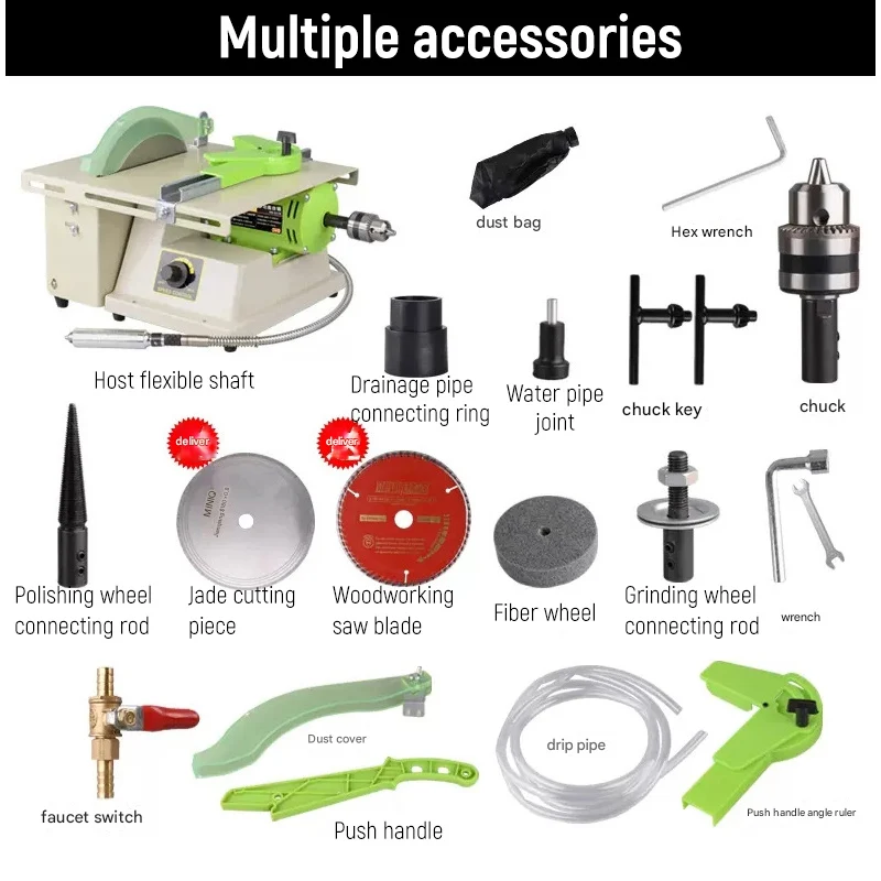 1380W Multi-Function Jade Polishing Machine Budget Jewelry Lapidary Grinder for Home Use Stone Carving Tool