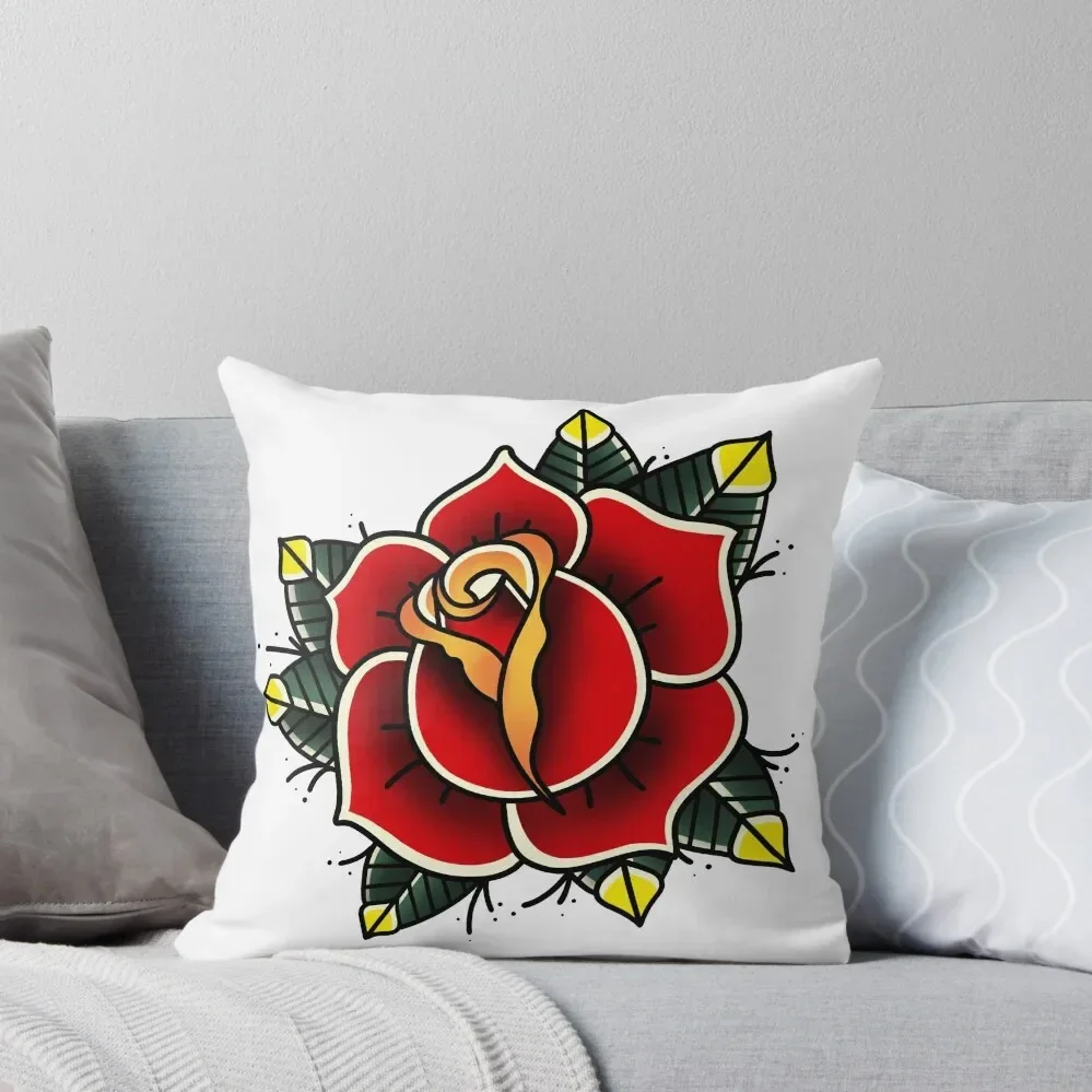 Rose Old School III Throw Pillow christmas decorations 2024 Christmas Pillowcase Pillow