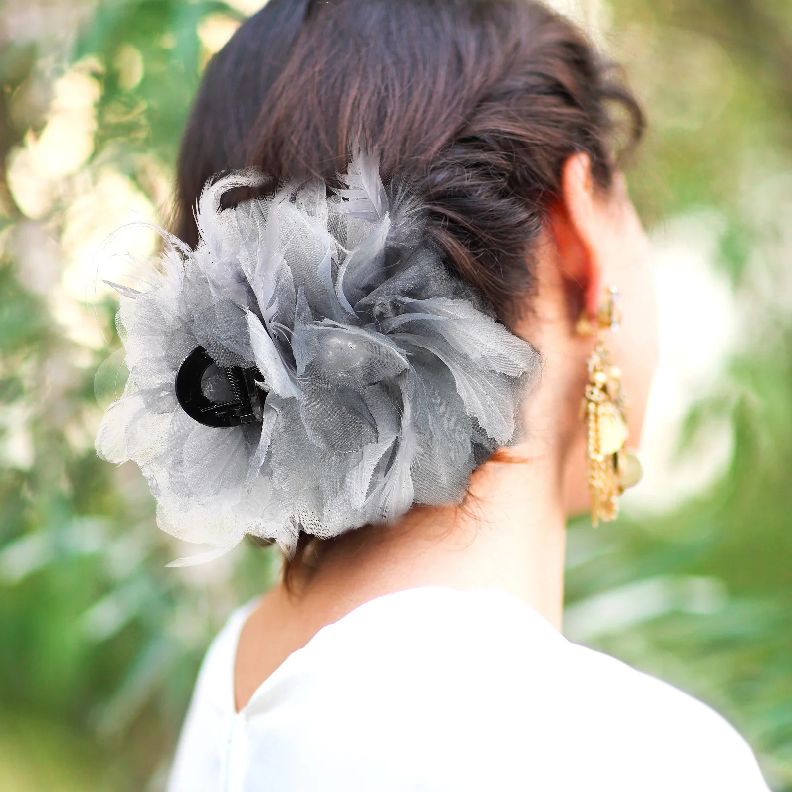 Duża spinka do włosów z kwiatem, urocza, lekka, idealna na ślub, urodziny, do codziennego użytku, ozdoba do włosów dla kobiet i dziewcząt.