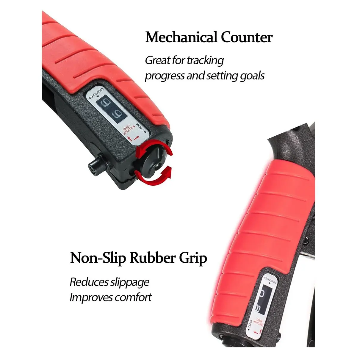Fits for Grip Strength Trainer Adjustable Distance/Resistance 20-260LBSes, Ergonomic Non-Slip Rubber Hand Gripper, Double Spring