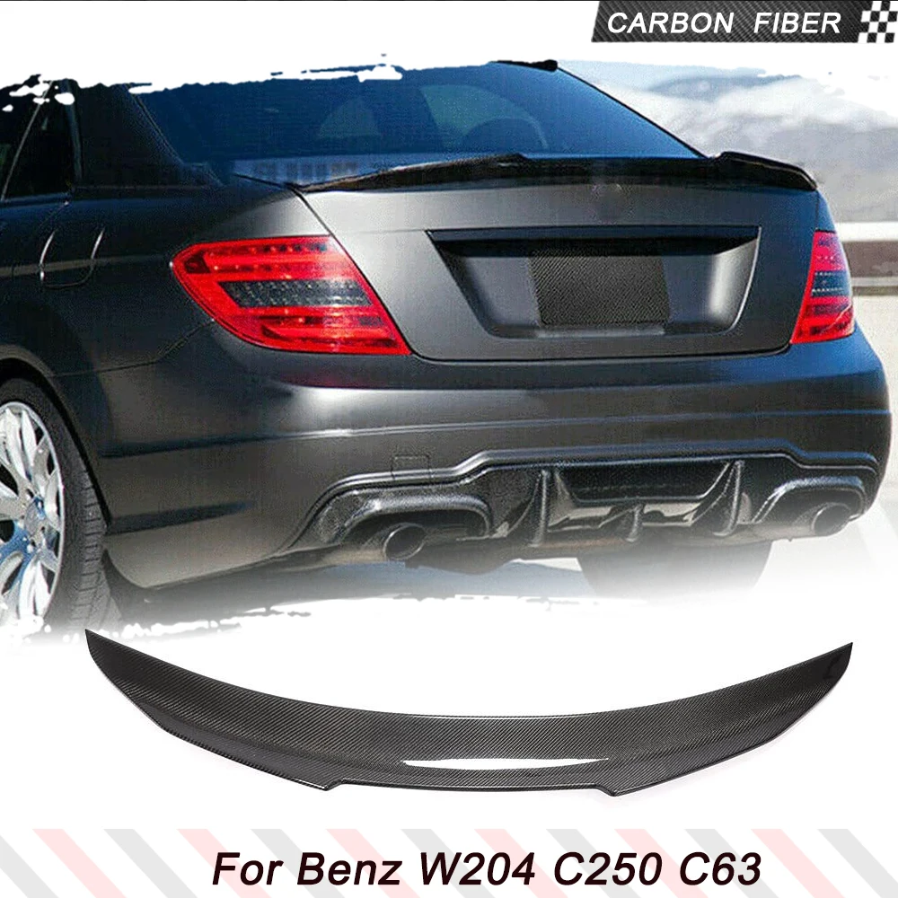 Carbon Fiber Car Rear Trunk Spoiler for Mercedes-Benz C Class W204 W204 C200 C250 C350 C63 2007-2014 Rear Raing Spoiler Wing Lip